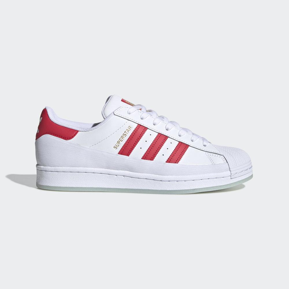 Adidas Men's Superstar MG Shell Toe Originals Shoes White/Red/Gold Metal Ireland FV3031